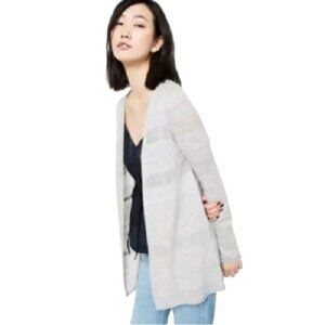 Charter Club Gray 100% Cashmere Lightweight Open Front Cardigan Sweater Size L